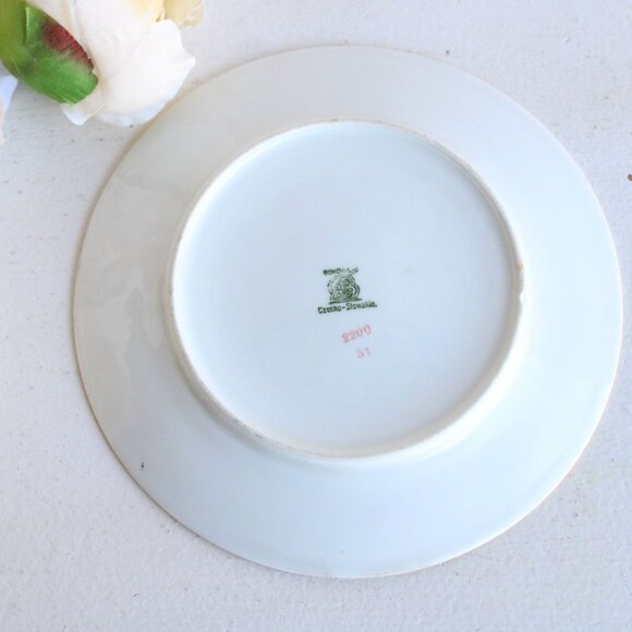Vintage 1930s Plate, Bohemia Czechoslovakia 7" Bread or Luncheon Plate - Picture 6 of 10